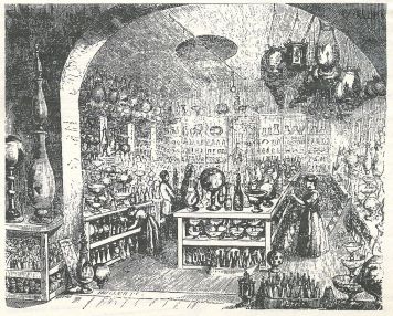Nineteenth century illustration of a glass factory showroom. A tall, large room is filled with shelves stocked with glassware including lamps, bowls, and vases. To the left of the image, a woman bends over a shelf, probably an employee. Well-dressed patrons peruse other shelves. New England Glass Company Showroom. The showroom is one of the few places Mary Ann Barrett, the mother of Anne, could have worked at a glass factory. Source: Boston magazine 1885 via Wikimedia