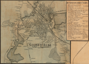 1858 Map of Sandwich, Massachusetts (Courtesy of the Sandwich Historical Commision)